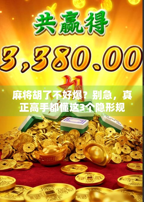 麻将胡了不好爆？别急，真正高手都懂这3个隐形规则！