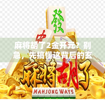 麻将胡了2金开元？别急，先搞懂这背后的玄机！