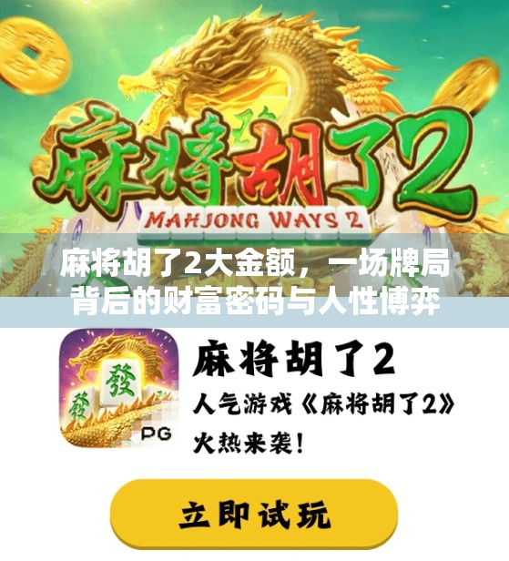 麻将胡了2大金额，一场牌局背后的财富密码与人性博弈